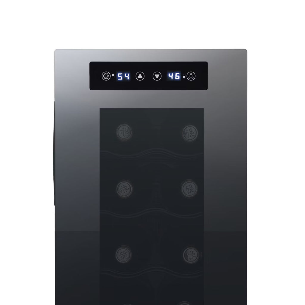 Newair Shadow-Tᵀᴹ Series Wine Cooler Refrigerator 18 Bottle Dual Temperature Zones, Freestanding Mirrored Wine Fridge with Double-Layer Tempered Glass