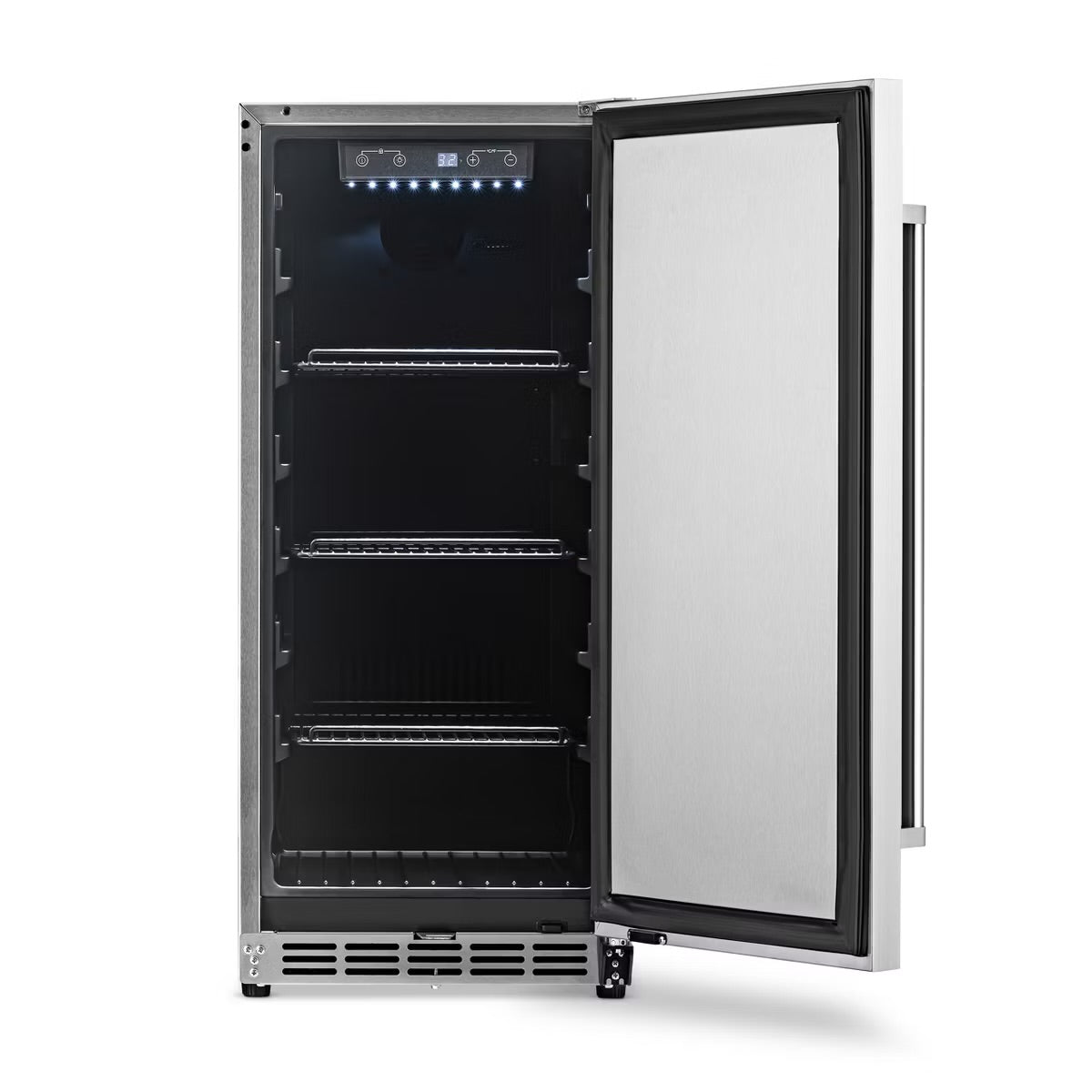 Newair 15" 3.2 Cu. Ft. Commercial Stainless Steel Built-in Beverage Refrigerator, Weatherproof and Outdoor Rated, ENERGY STAR, Fingerprint Resistant