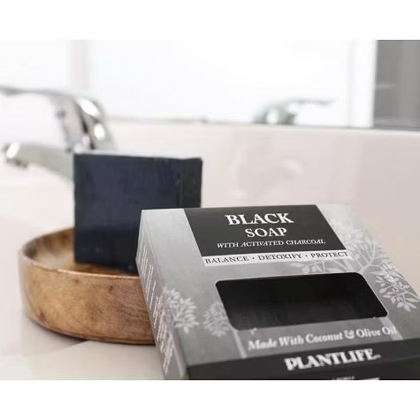 Plantlife Black Bar Soap – Moisturizing, Soothing, Handcrafted, Plant-Based – Made in California, 4.5oz