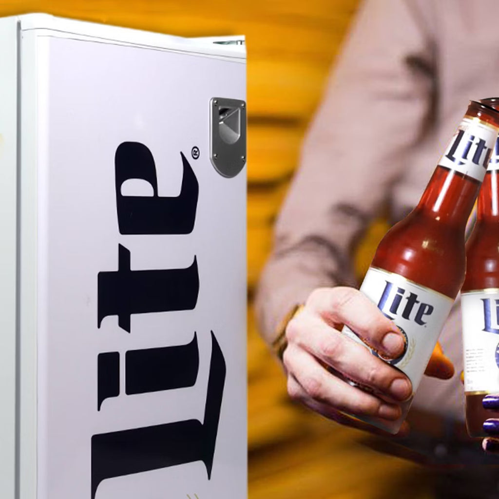 Miller Lite Compact Fridge with Bottle Opener, 3.2 cu ft (90L) - White