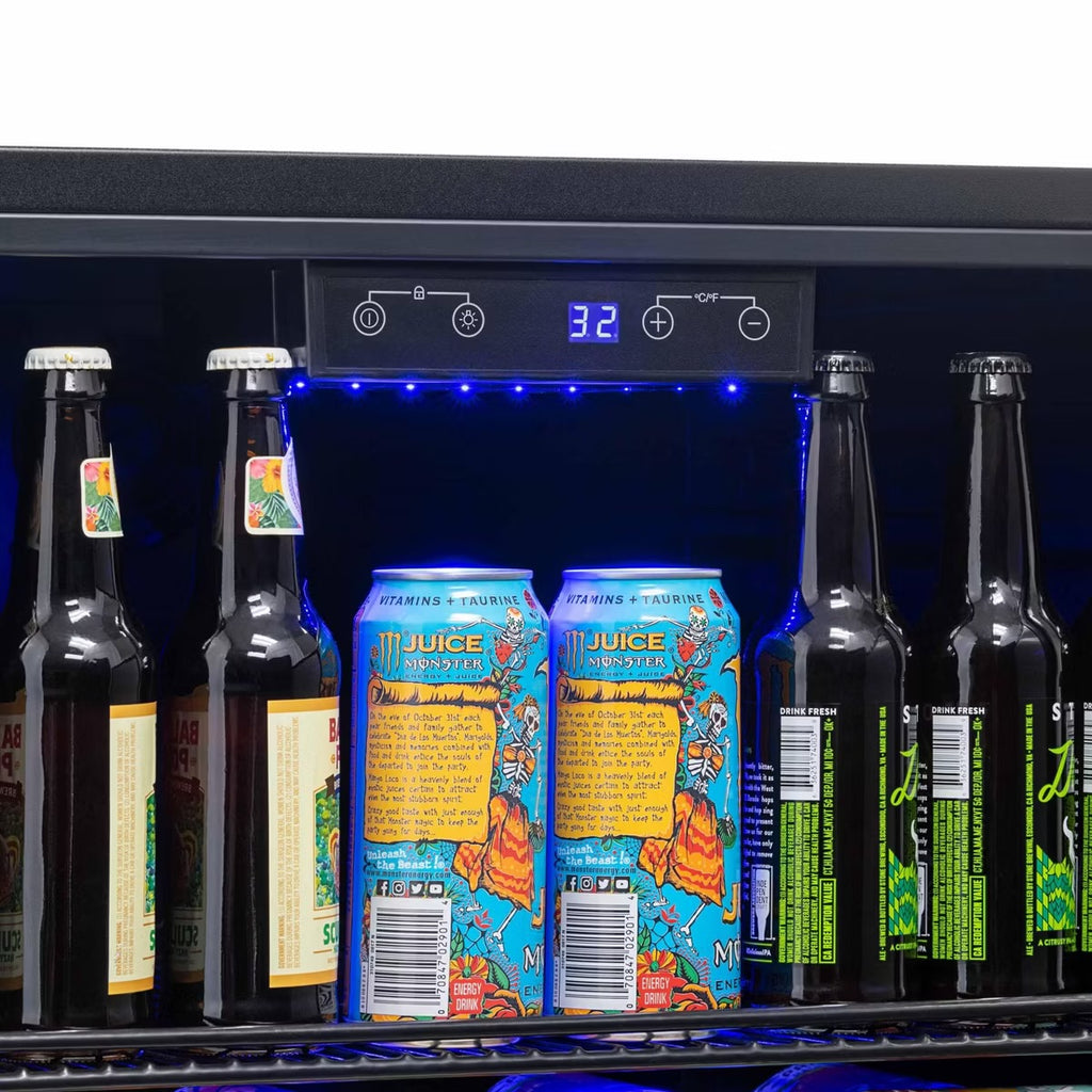 Newair Built-in Outdoor Beverage Fridges in Weatherproof Stainless Steel with Easy Glide Casters