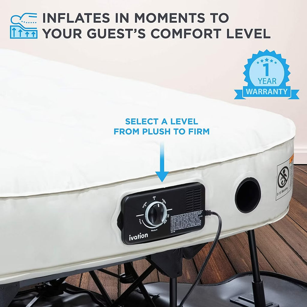 Ivation Air Mattress with Built In Pump, EZ-Bed with Legs