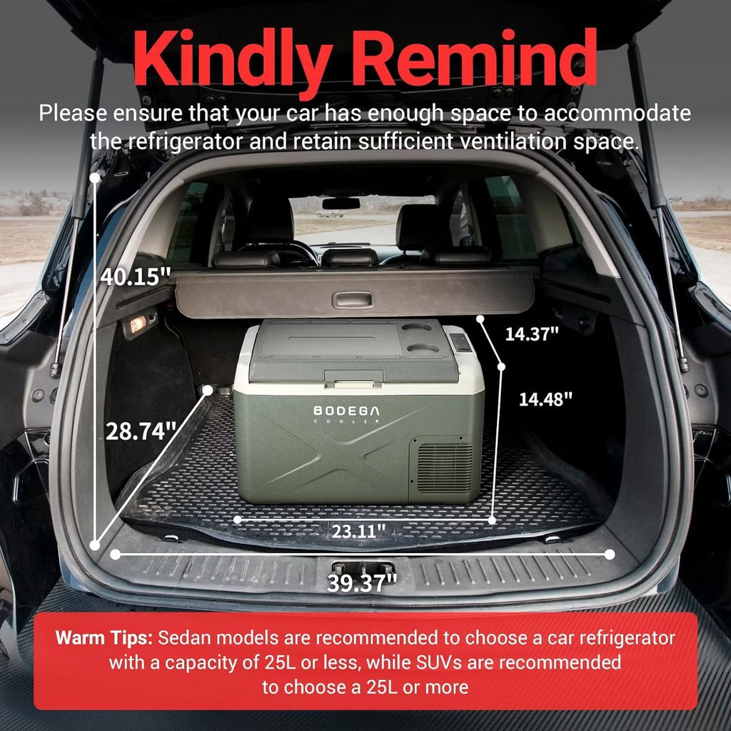 12 Volt Car Refrigerator, Electric Cooler Portable fridge WIFI APP Control, 32Quart(30L) -4℉-68℉, 12/24V DC100-240 Volt AC,Multi-ways to power