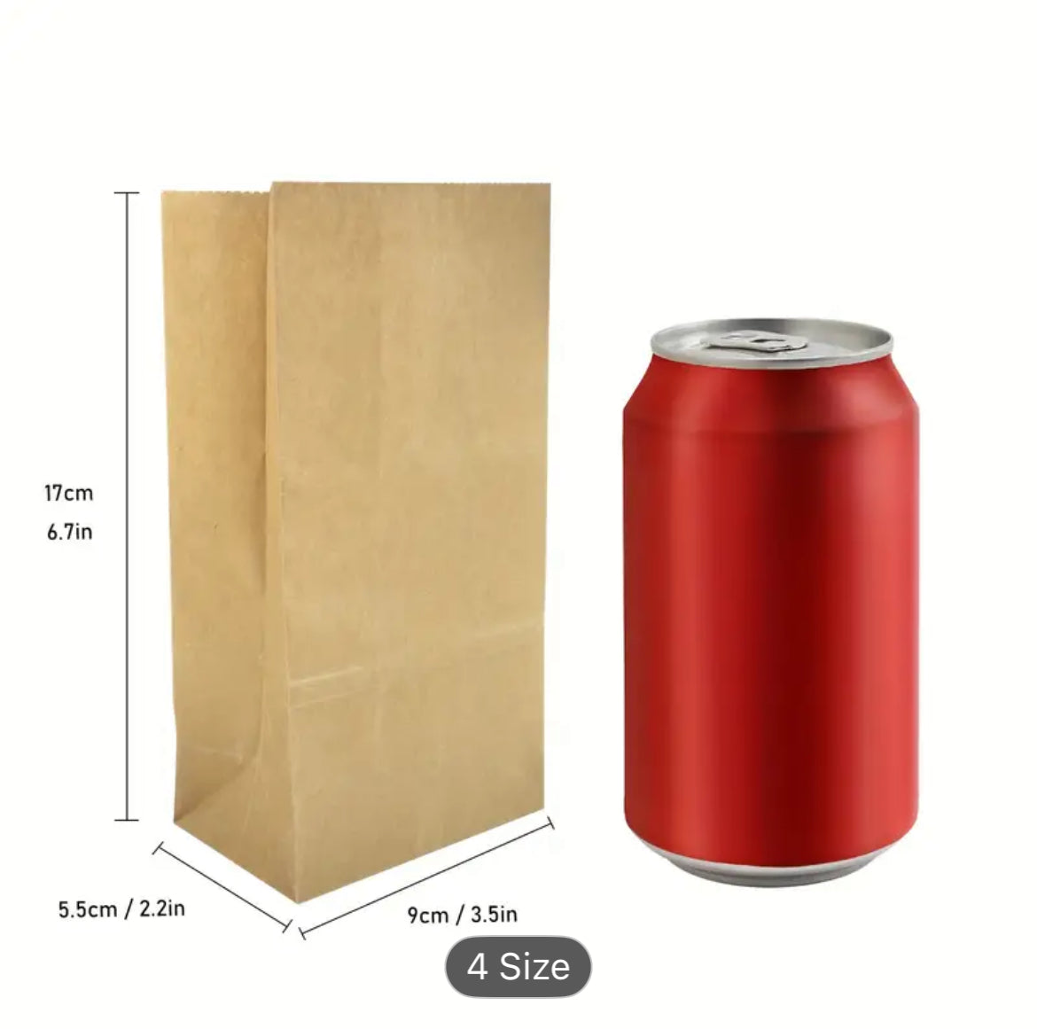 300-Pack Mini Brown Kraft Paper Bags, Small Flat Party Favor Bags for Snacks, Cookies, Popcorn, Candy, and Gifts - Disposable Self-Sealing Storage Pouches for Christmas, Halloween, Easter, Hanukkah, Thanksgiving