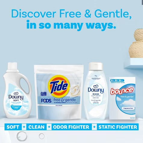 Tide Pods HE Compatible Laundry Detergent Pacs - Free & Gentle