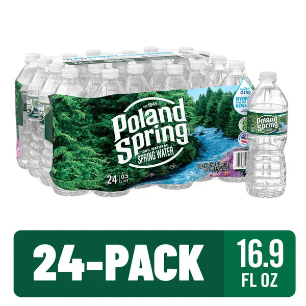 Poland Spring Maine Spring Water, 16.9 fl oz bottles (Pack of 24)