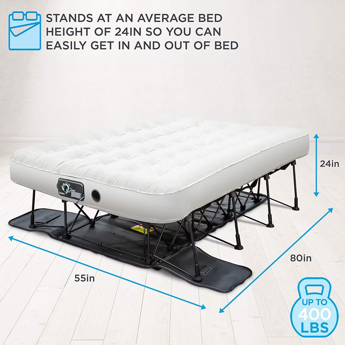 Ivation Air Mattress with Built In Pump, EZ-Bed with Legs