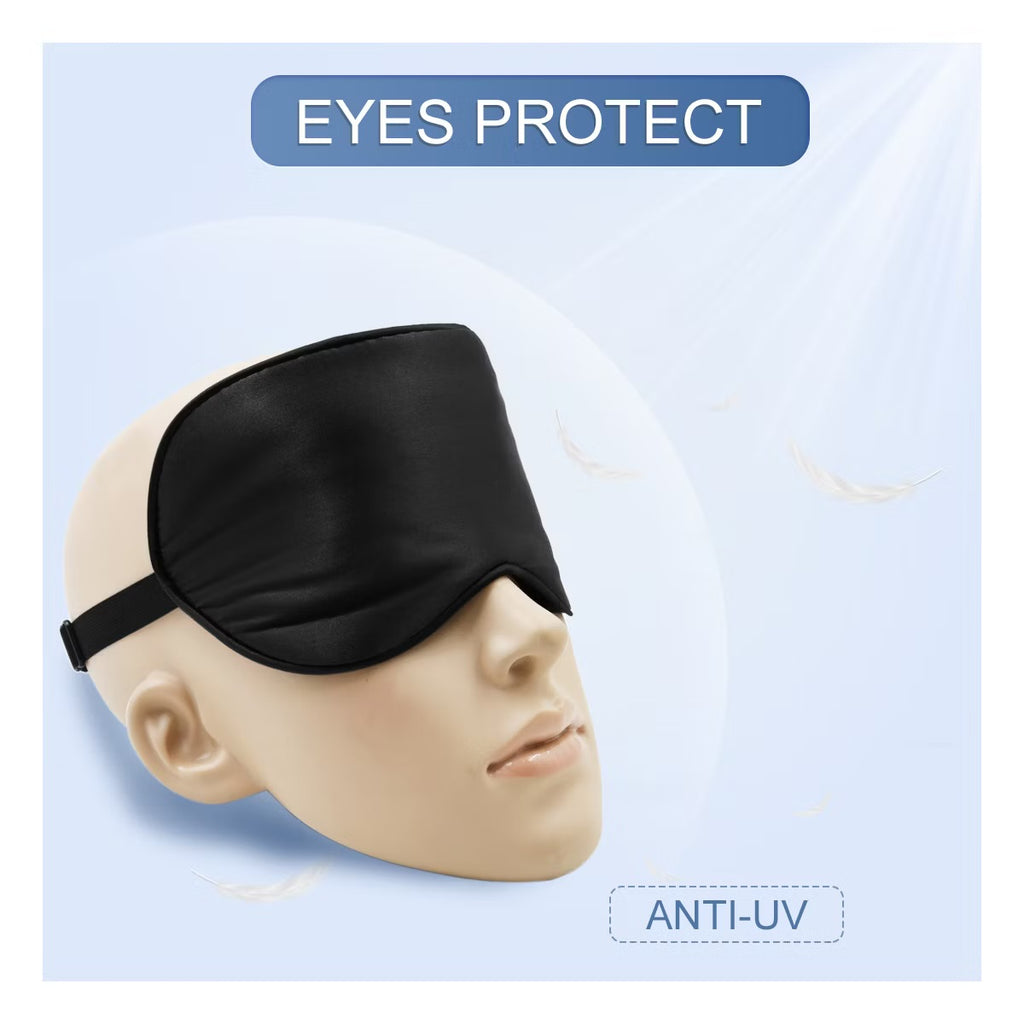 Unique Bargains Soft Silk Travel Eyes Pad Sleeping Eye Shade Cover Blindfold Eye Masks 1Pc