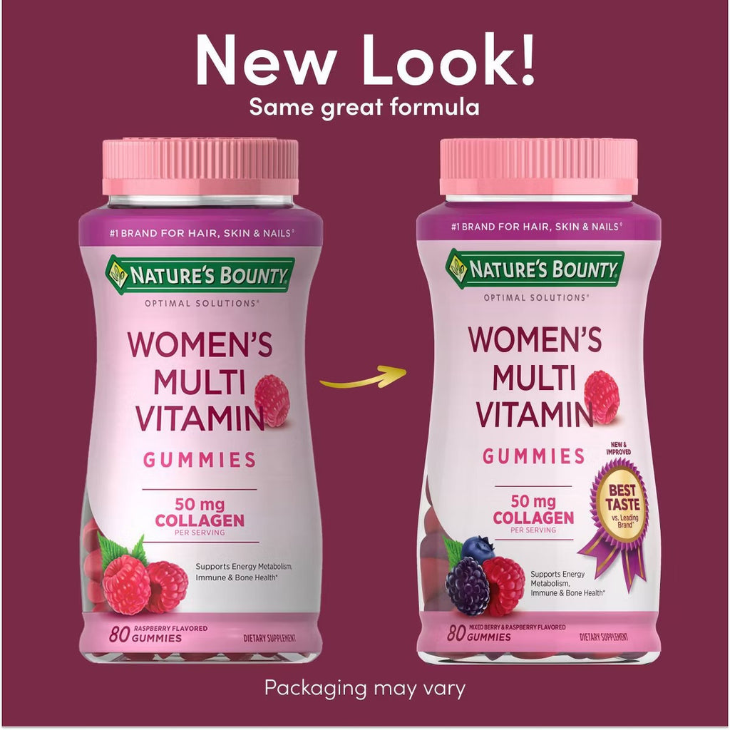 Nature's Bounty Optimal Solutions Women's Multivitamin Gummies - Mixed Berry and Raspberry - 80ct