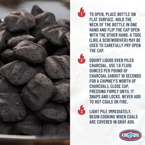 Kingsford 32oz Odorless Charcoal Lighter Fluid Bottle: Quick BBQ Start, No Aftertaste