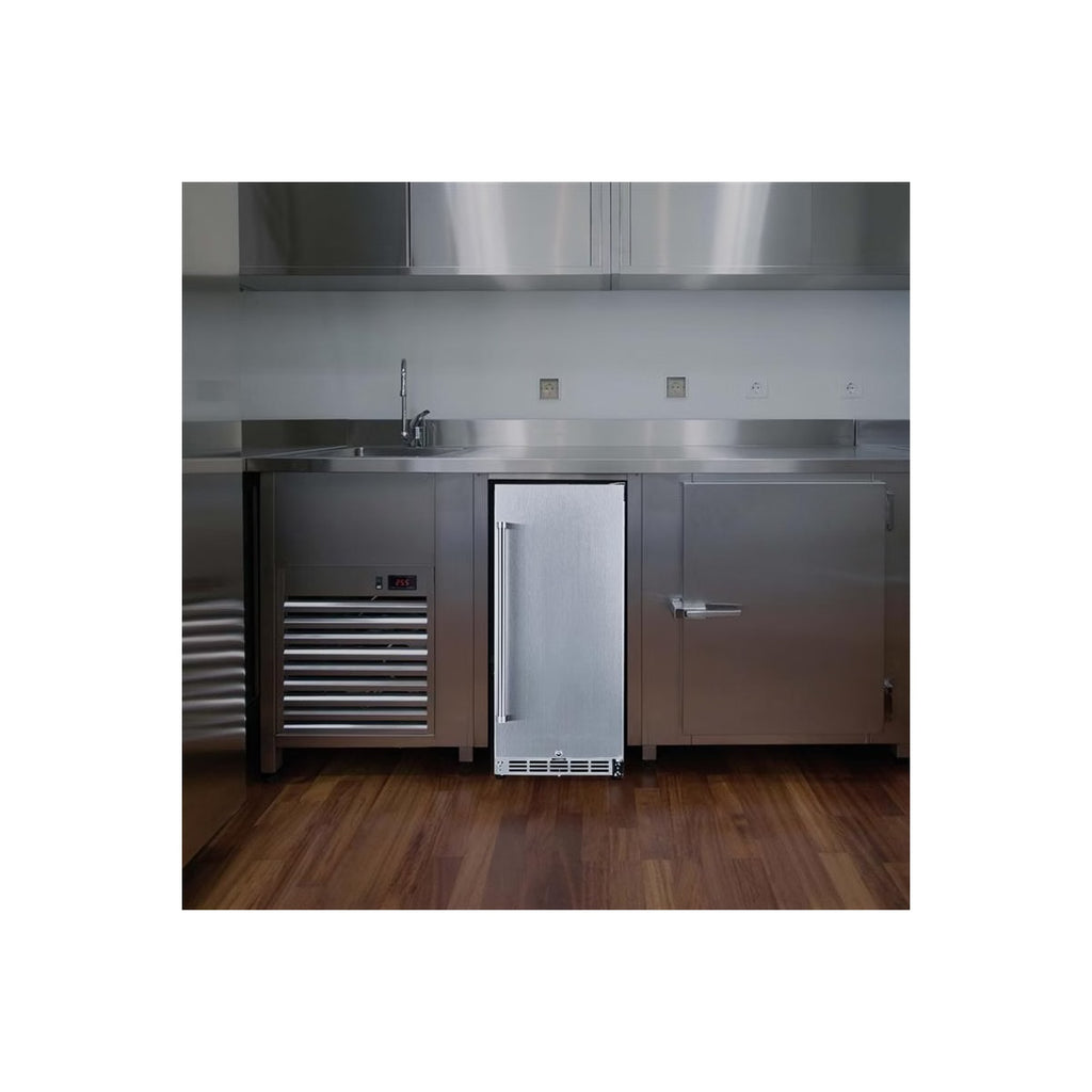 Newair 15" 3.2 Cu. Ft. Commercial Stainless Steel Built-in Beverage Refrigerator, Weatherproof and Outdoor Rated, ENERGY STAR, Fingerprint Resistant
