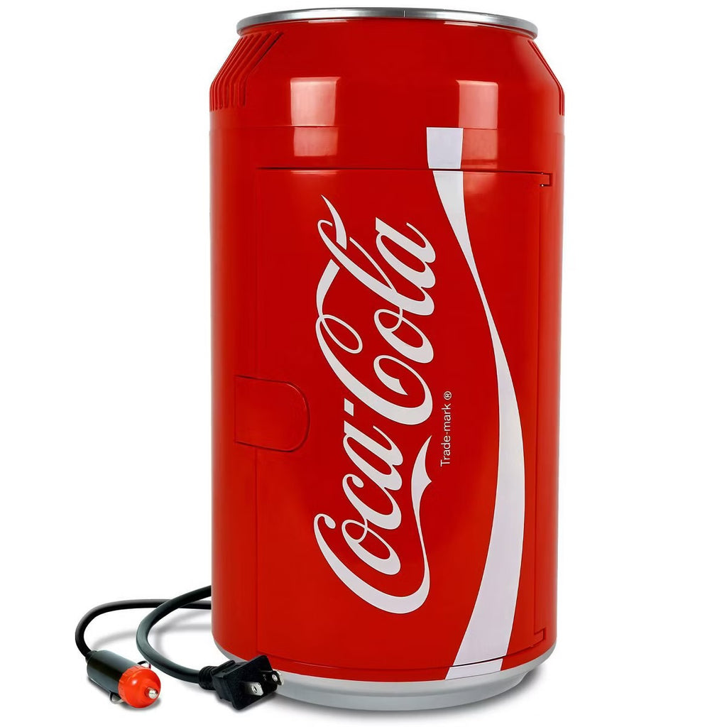 Coca-Cola 8 Can Portable Mini Fridge 12V DC 110V AC 5.4L Cooler - Red: Skincare & Beverage Thermoelectric Refrigerator