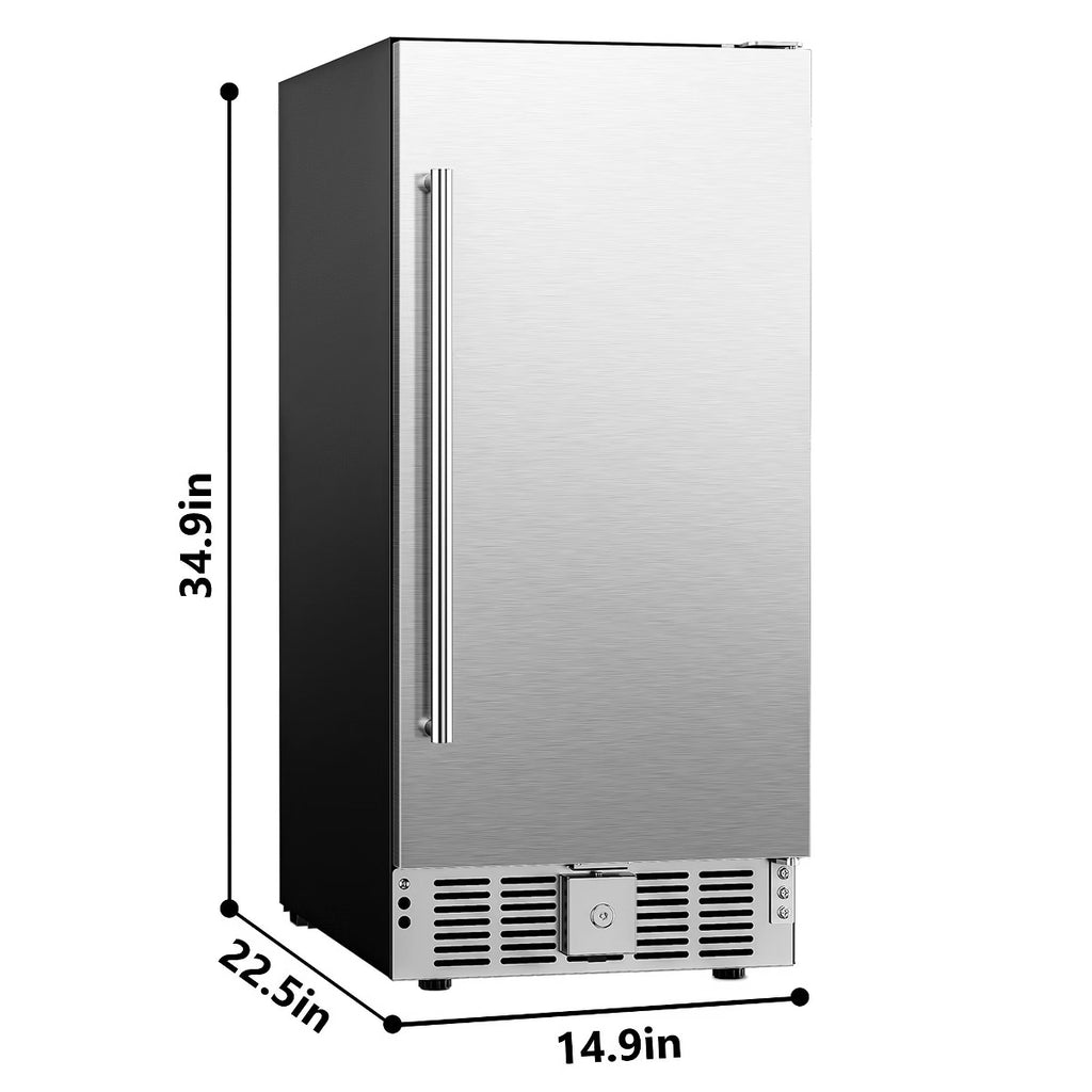 Simzlife 127 Cans Beverage Refrigerator, Beverage Cooler with Stainless Steel Door, Built-in and Undercounter Fridge with LED light, Silver