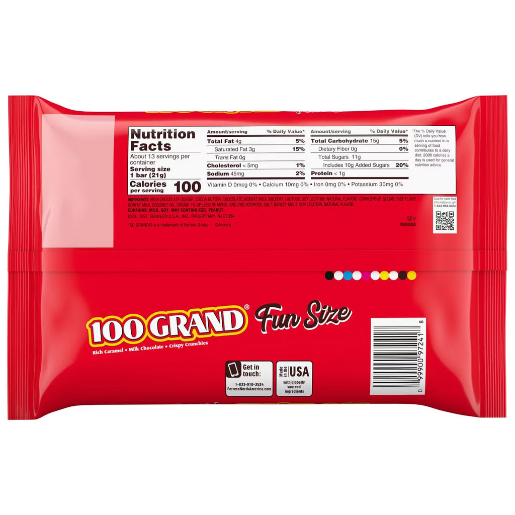 100 Grand Fun Size Chocolate Candy - 10oz