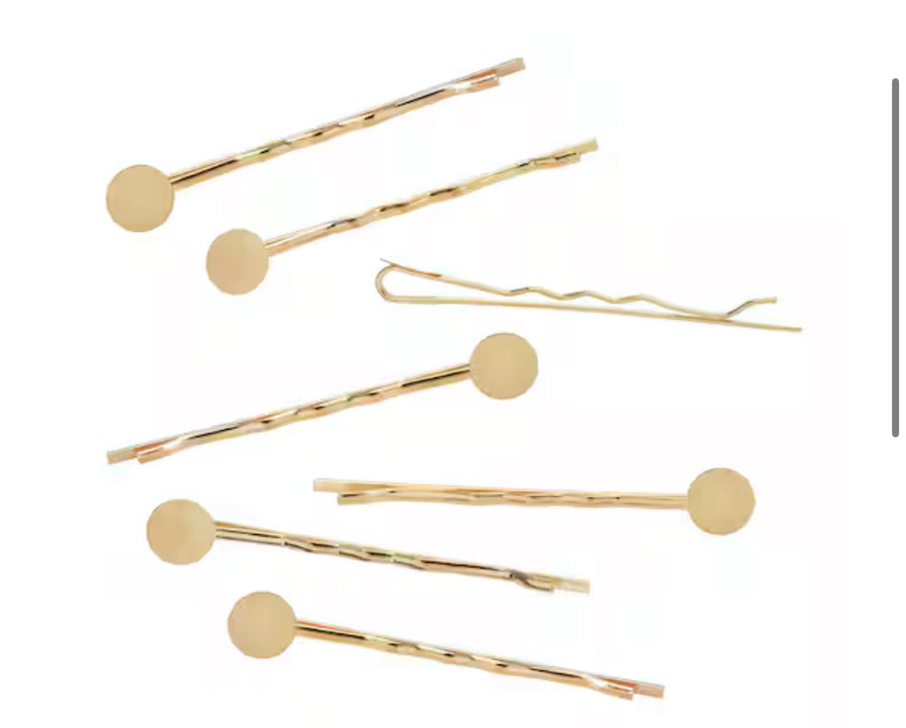 Bobby Pins with 8mm Circle Blanks, 25ct. by Bead Landing™