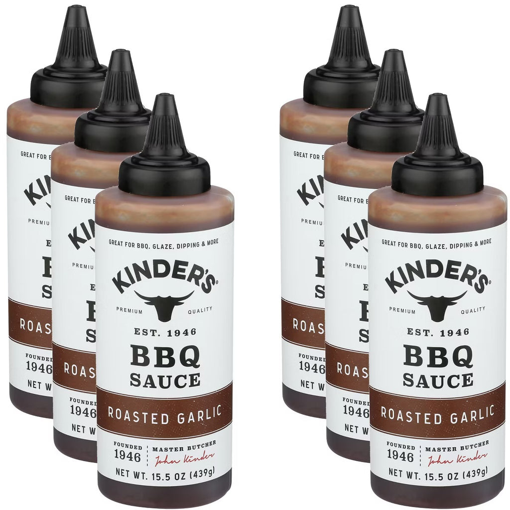 Kinders BBQ Sauce Roasted Garlic - Case of 6 - 15.5 oz