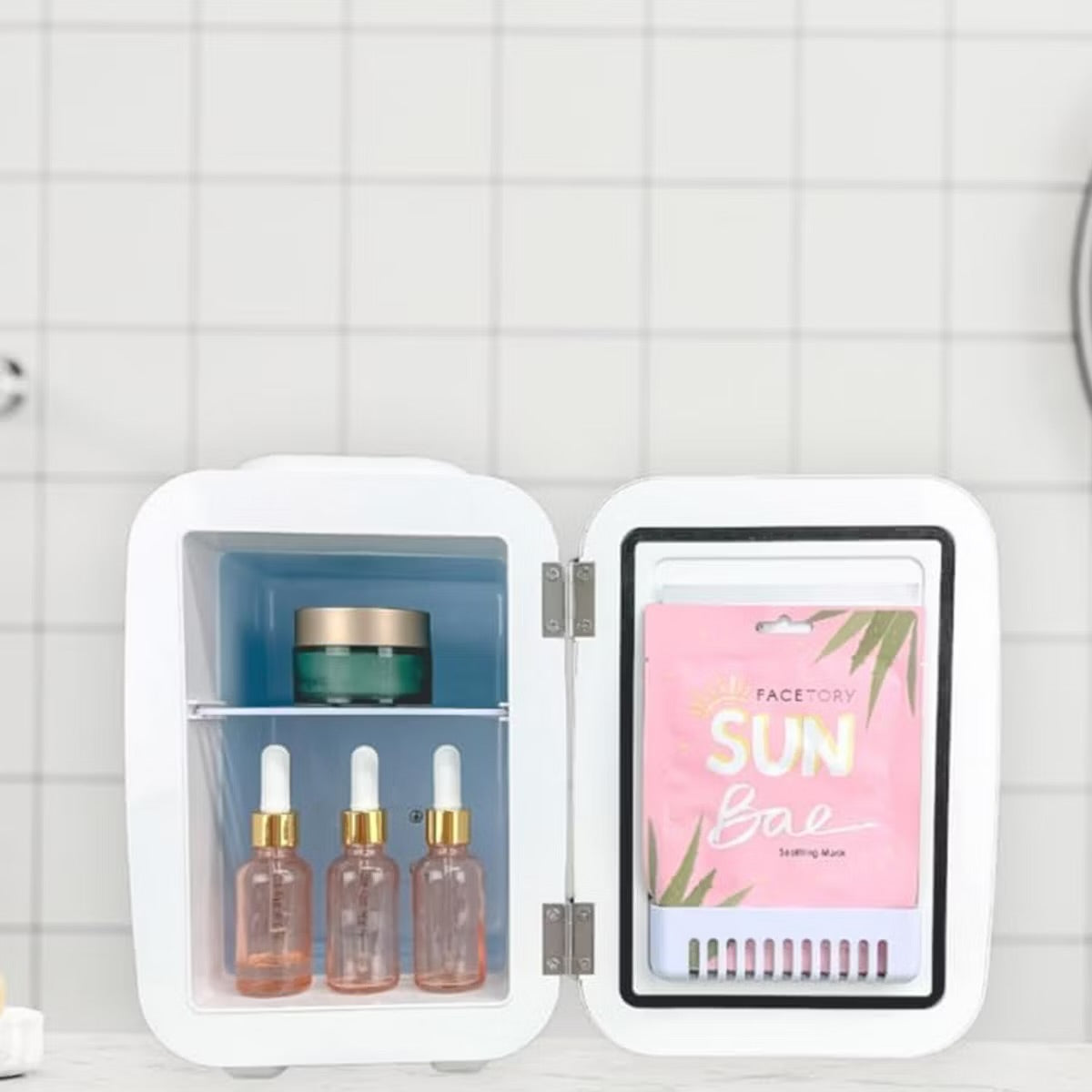 MICA Beauty Cosmetics 110 Volt 4 Liter Mini Compact Skincare Fridge in White