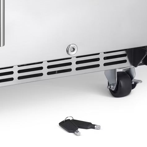 Newair Built-in Outdoor Beverage Fridges in Weatherproof Stainless Steel with Easy Glide Casters