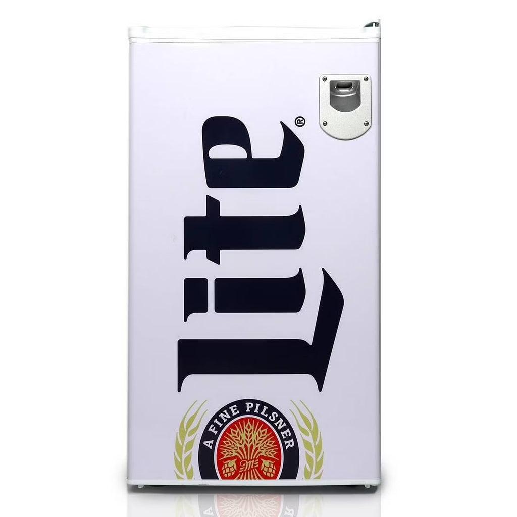 Miller Lite Compact Fridge with Bottle Opener, 3.2 cu ft (90L) - White