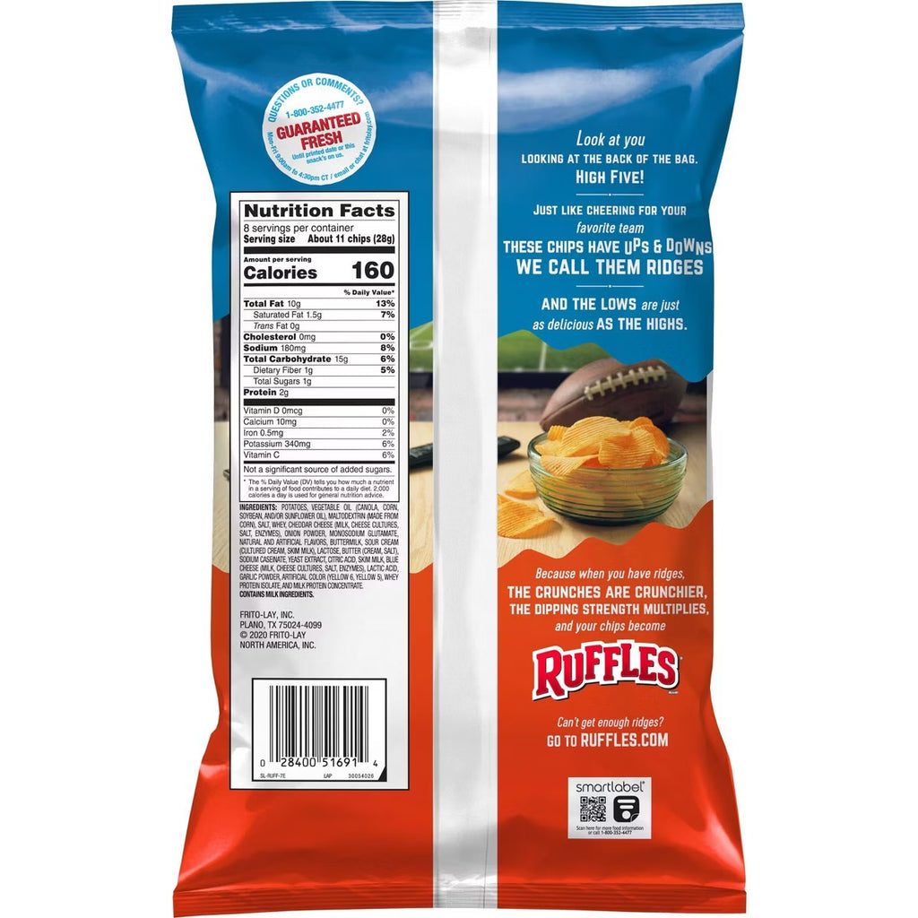Ruffles Cheddar And Sour Cream Chips - 8.5oz