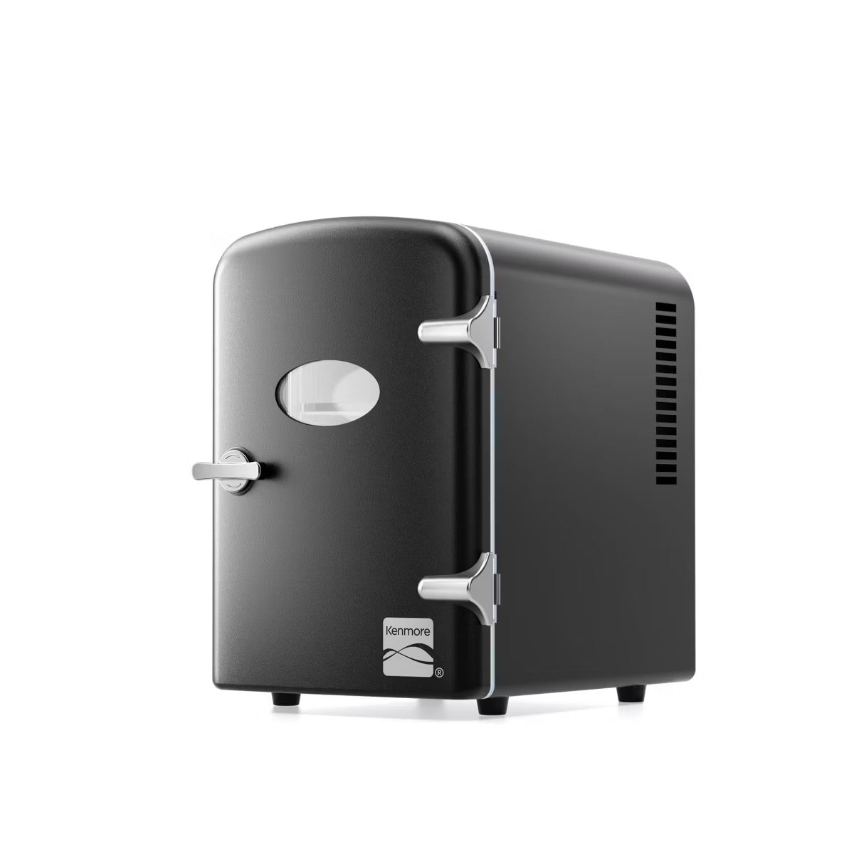 Kenmore 6 can Mini Refrigerator: Countertop Tiny Fridge for Skincare & Makeup, 40°F Cooling, Black, 0.14 cu ft Capacity