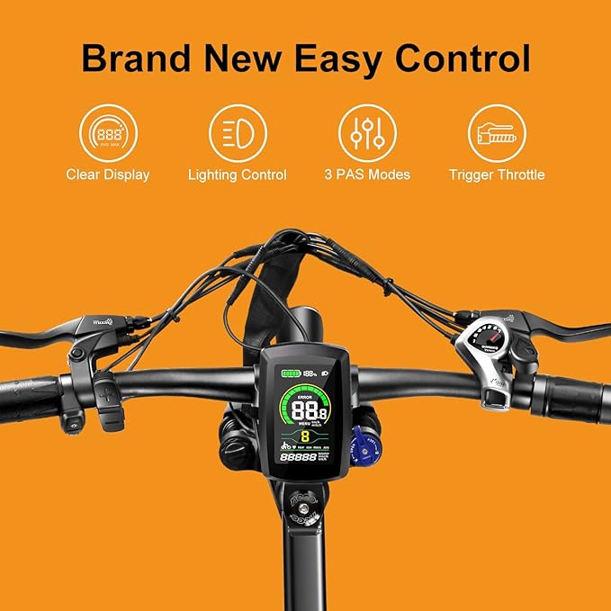 Jasion EB5 Electric Bike for Adults with 360Wh Removable Battery, 40Miles 20MPH Commuting Electric Mountain Bike with 350W Brushless Motor, 7-Speed, 26" Tires and Front Fork Suspension