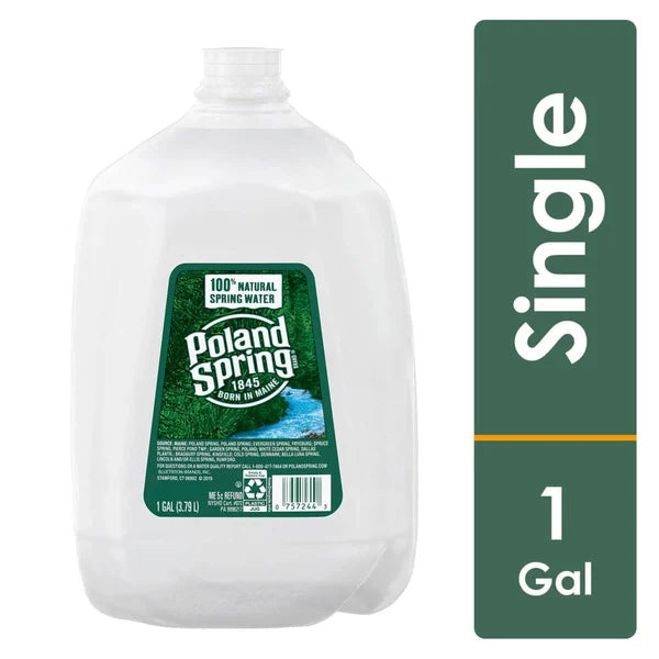 Poland Spring Brand 100% Natural Spring Water, 1-gallon plastic jug