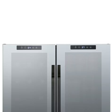Newair Shadow Series Wine Cooler Refrigerator 18 Bottles & 59 Cans Dual Temperature Zones, Freestanding Mirrored Wine and Beverage Fridge