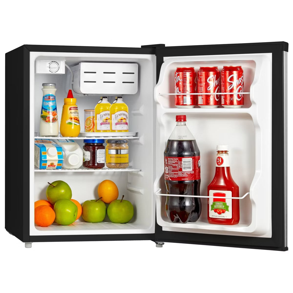 Midea 2.4 cu ft Compact Refrigerator: Energy Star Certified Dorm Fridge, Freestanding, Silver, Reversible Door