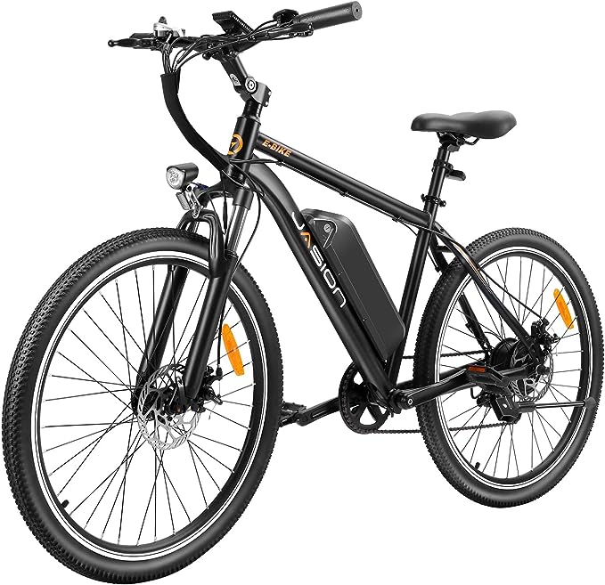 Jasion EB5 Electric Bike for Adults with 360Wh Removable Battery, 40Miles 20MPH Commuting Electric Mountain Bike with 350W Brushless Motor, 7-Speed, 26" Tires and Front Fork Suspension