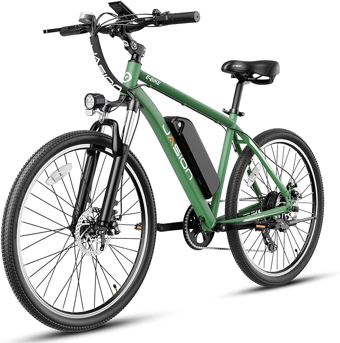 Jasion EB5 Electric Bike for Adults with 360Wh Removable Battery, 40Miles 20MPH Commuting Electric Mountain Bike with 350W Brushless Motor, 7-Speed, 26" Tires and Front Fork Suspension