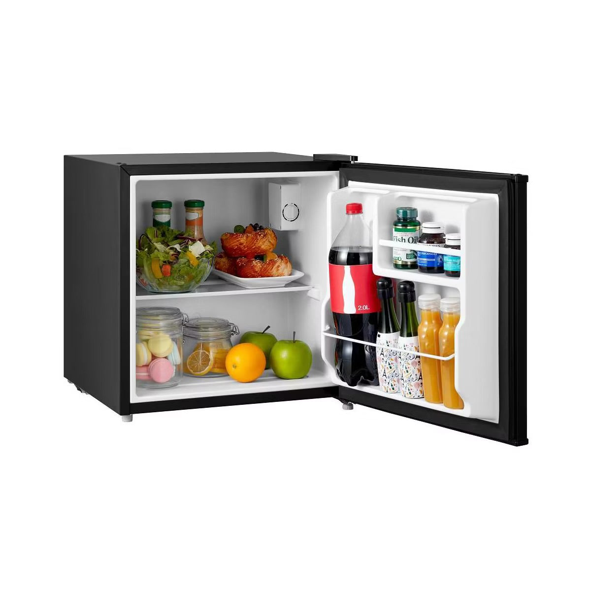 Midea 1.7 cu ft Compact Refrigerator Black: Energy Star Certified Dorm Fridge, Freezerless, Reversible Door, 1 Shelf