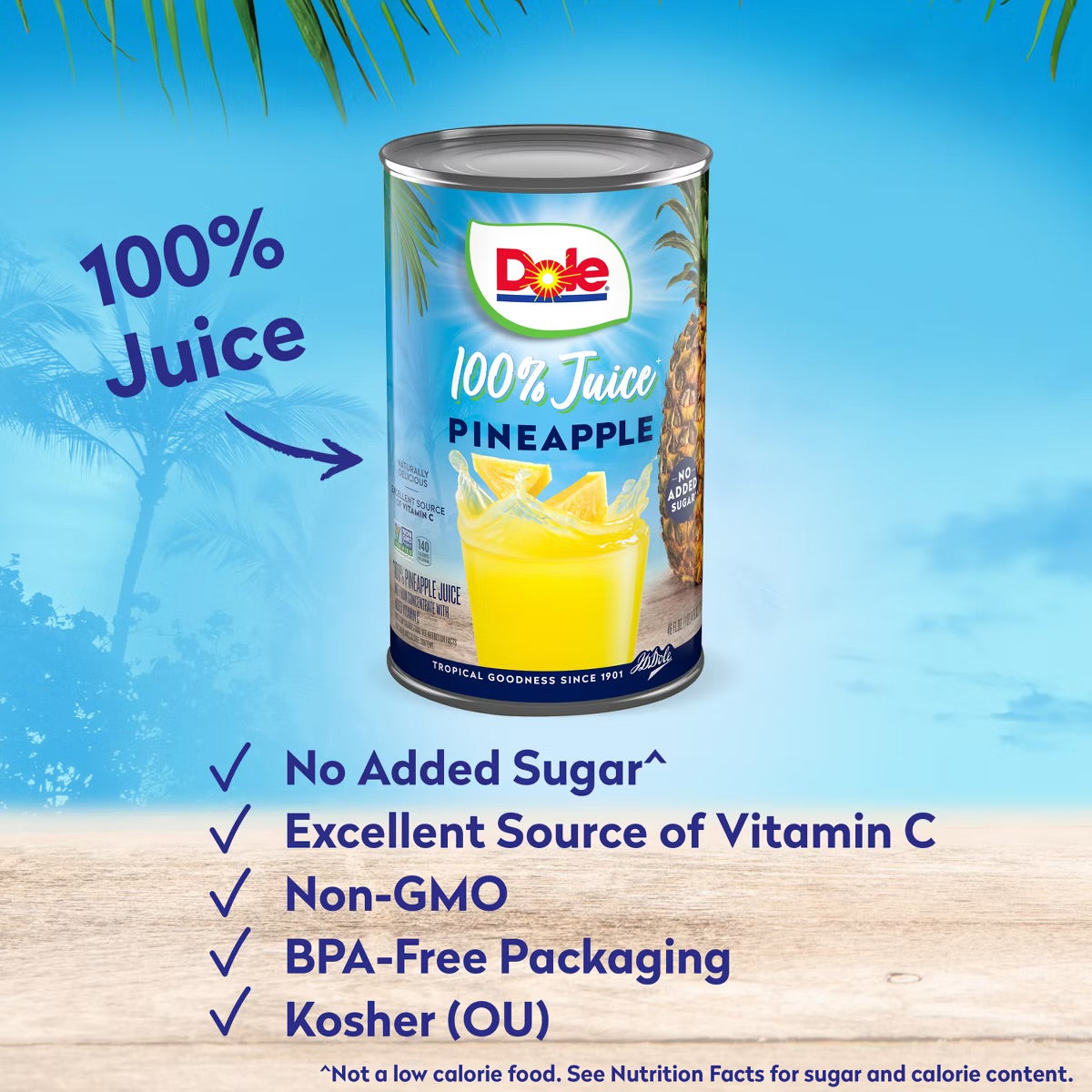 Dole 100% Pineapple Juice - 46 fl oz Can