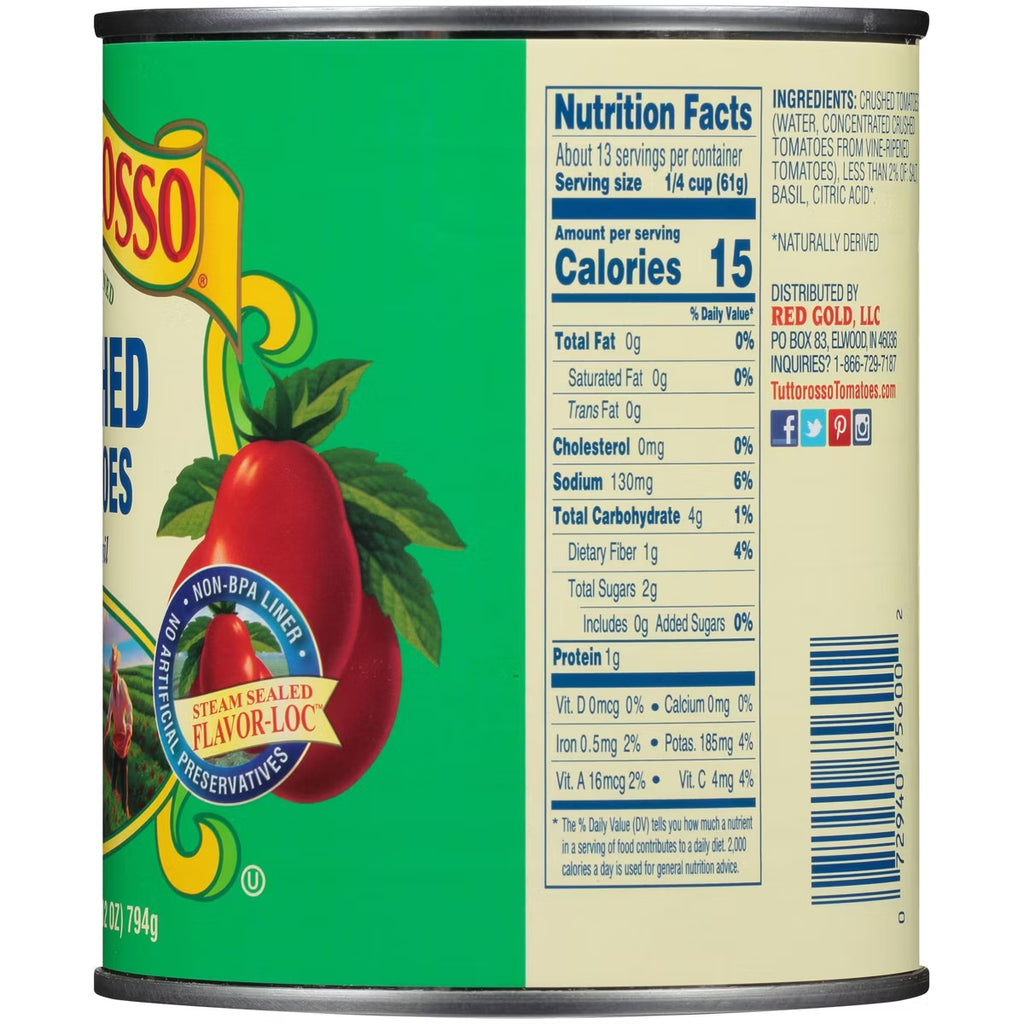 Tuttorosso Crushed Tomatoes with Basil 28oz