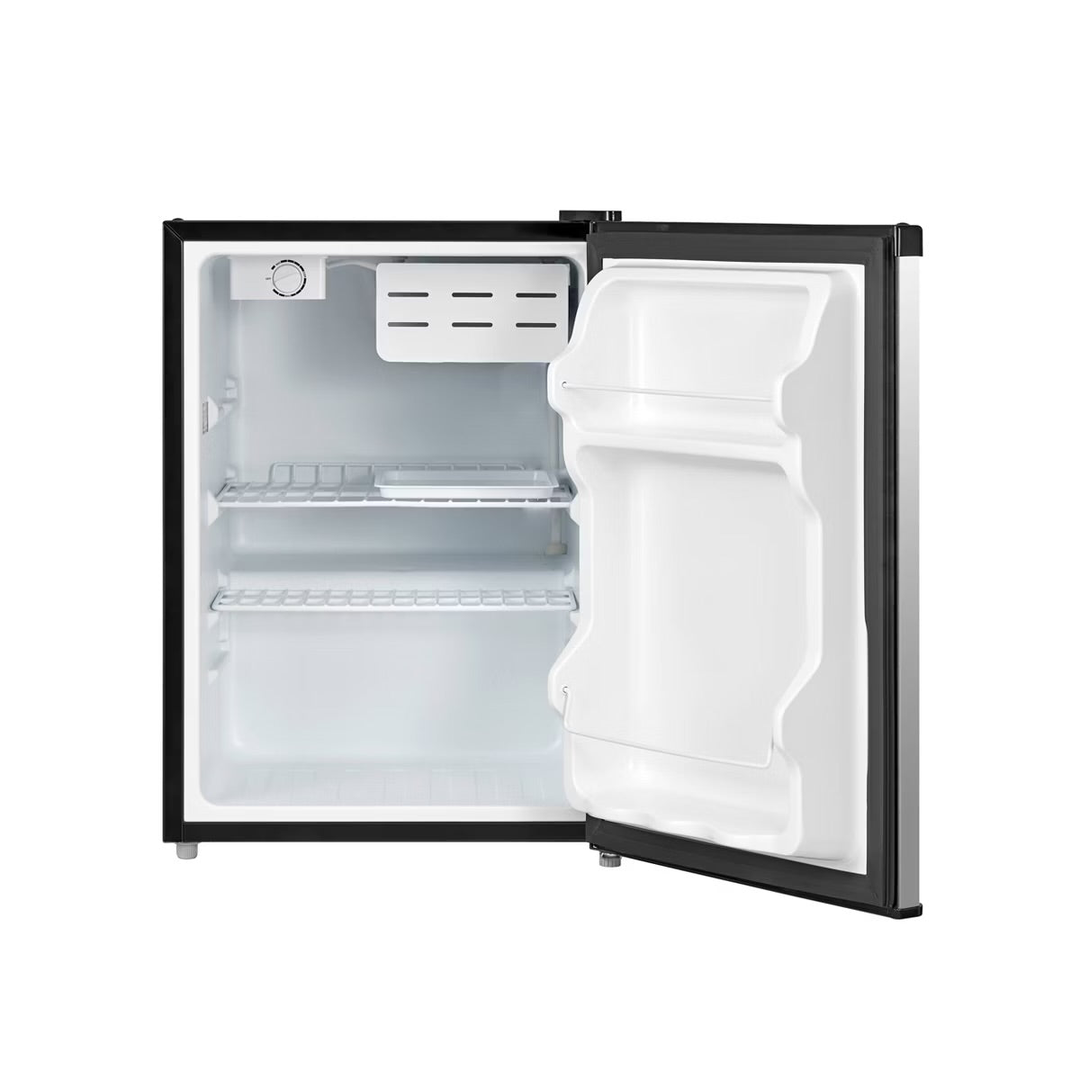 Midea 2.4 cu ft Compact Refrigerator: Energy Star Certified Dorm Fridge, Freestanding, Silver, Reversible Door