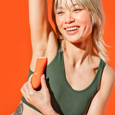 Meridian Trimmer Premium Pubic & Body Hair Trimmer for Men & Women Below-the-Belt Groomer, Ball Trimmer, Bikini Trimmer, Bonus Pouch - Blaze