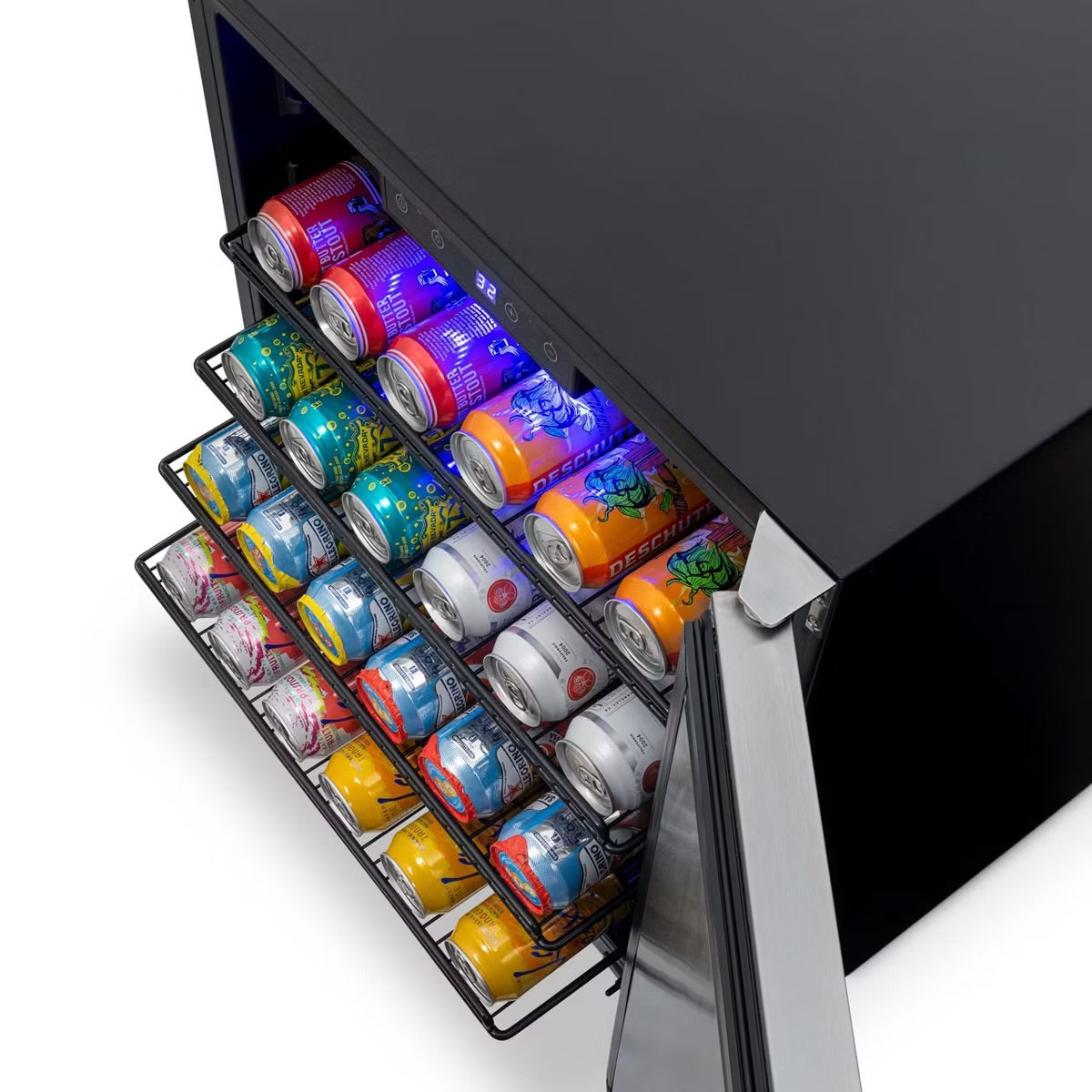 Newair Built-in Outdoor Beverage Fridges in Weatherproof Stainless Steel with Easy Glide Casters