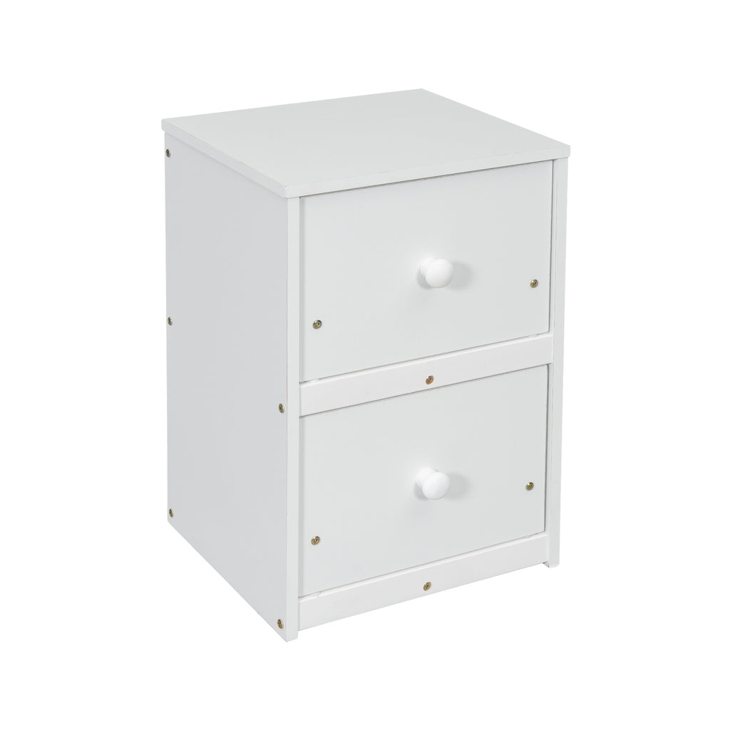 Twin Loft Wood Bed with Under-bed, Built-in Desk, a Storage Cabinet of 2 Drawers, Guardrails, Ladder,White
