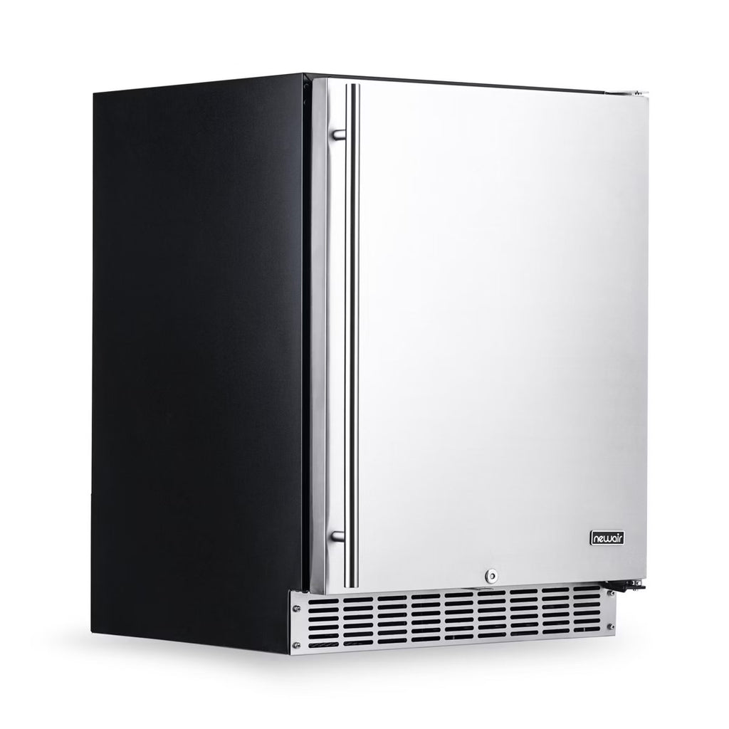 Newair Built-in Outdoor Beverage Fridges in Weatherproof Stainless Steel with Easy Glide Casters