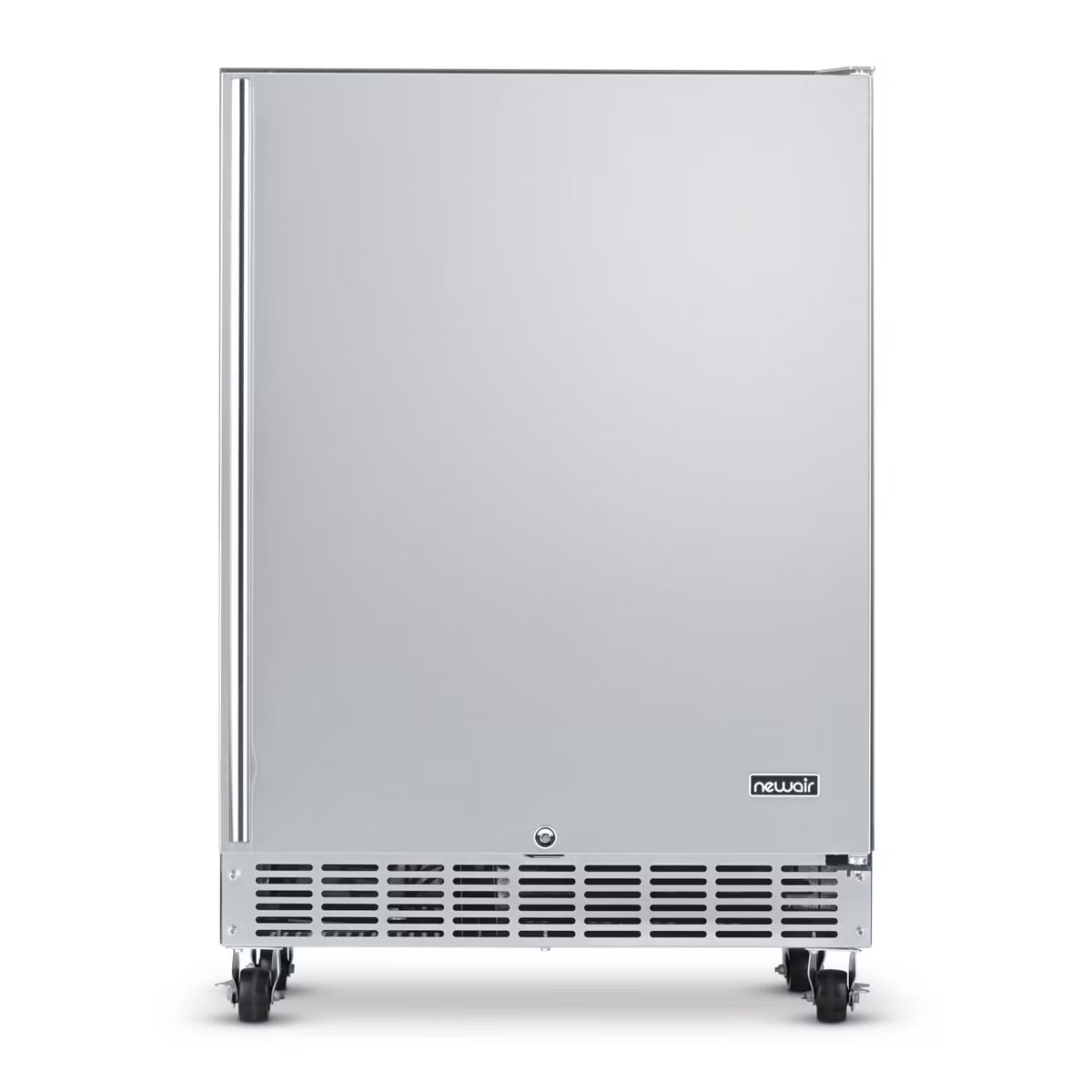 Newair Built-in Outdoor Beverage Fridges in Weatherproof Stainless Steel with Easy Glide Casters