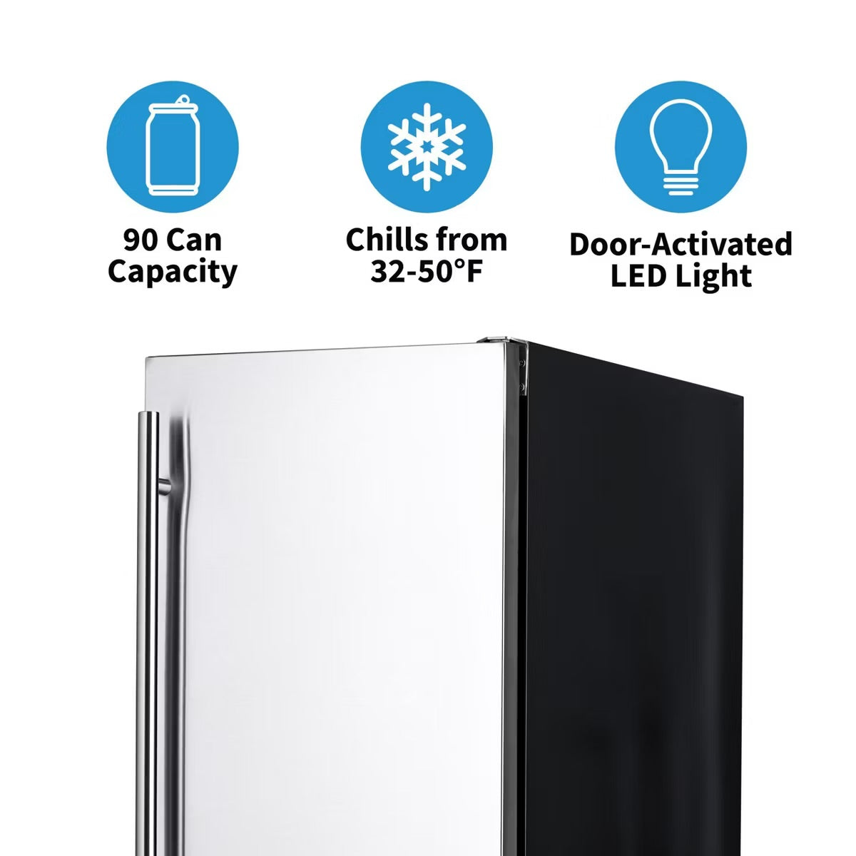 Newair Built-in Outdoor Beverage Fridges in Weatherproof Stainless Steel with Easy Glide Casters