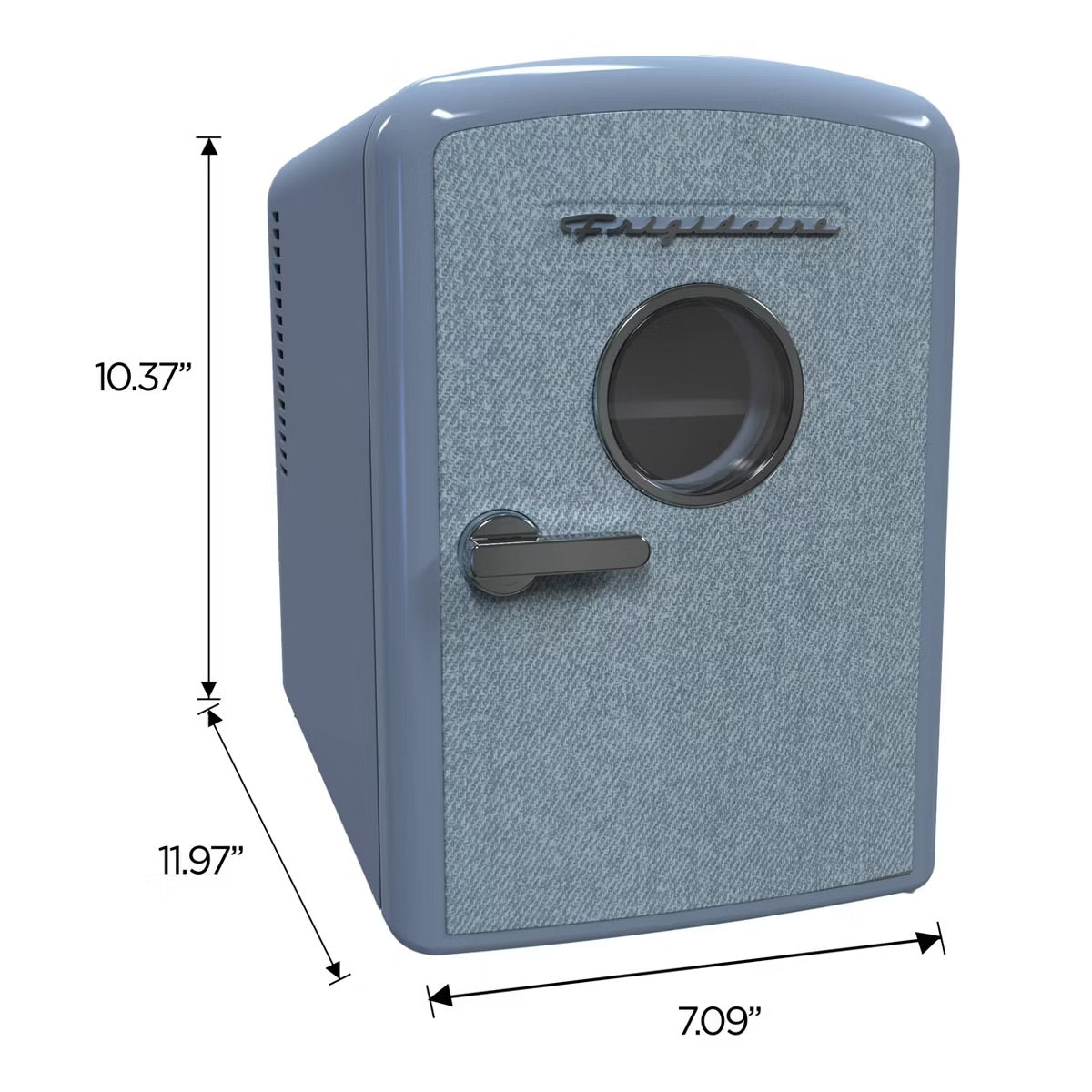 Frigidaire 9 Can Denim Retro Beverage Portable Mini Refrigerator