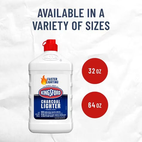 Kingsford 32oz Odorless Charcoal Lighter Fluid Bottle: Quick BBQ Start, No Aftertaste