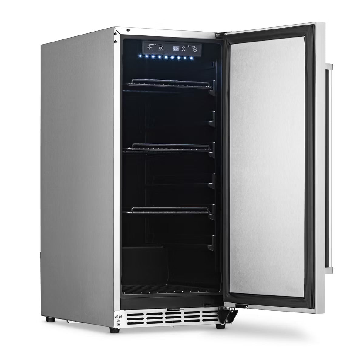 Newair 15" 3.2 Cu. Ft. Commercial Stainless Steel Built-in Beverage Refrigerator, Weatherproof and Outdoor Rated, ENERGY STAR, Fingerprint Resistant