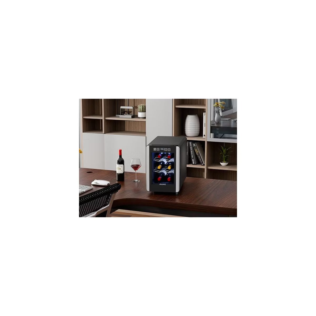 Famapy 6 - Bottle Wine Cooler Refrigerator,Mini Freestanding Wine Cellars for Summer,Countertop Wine Cooler with Digital Temperature Control