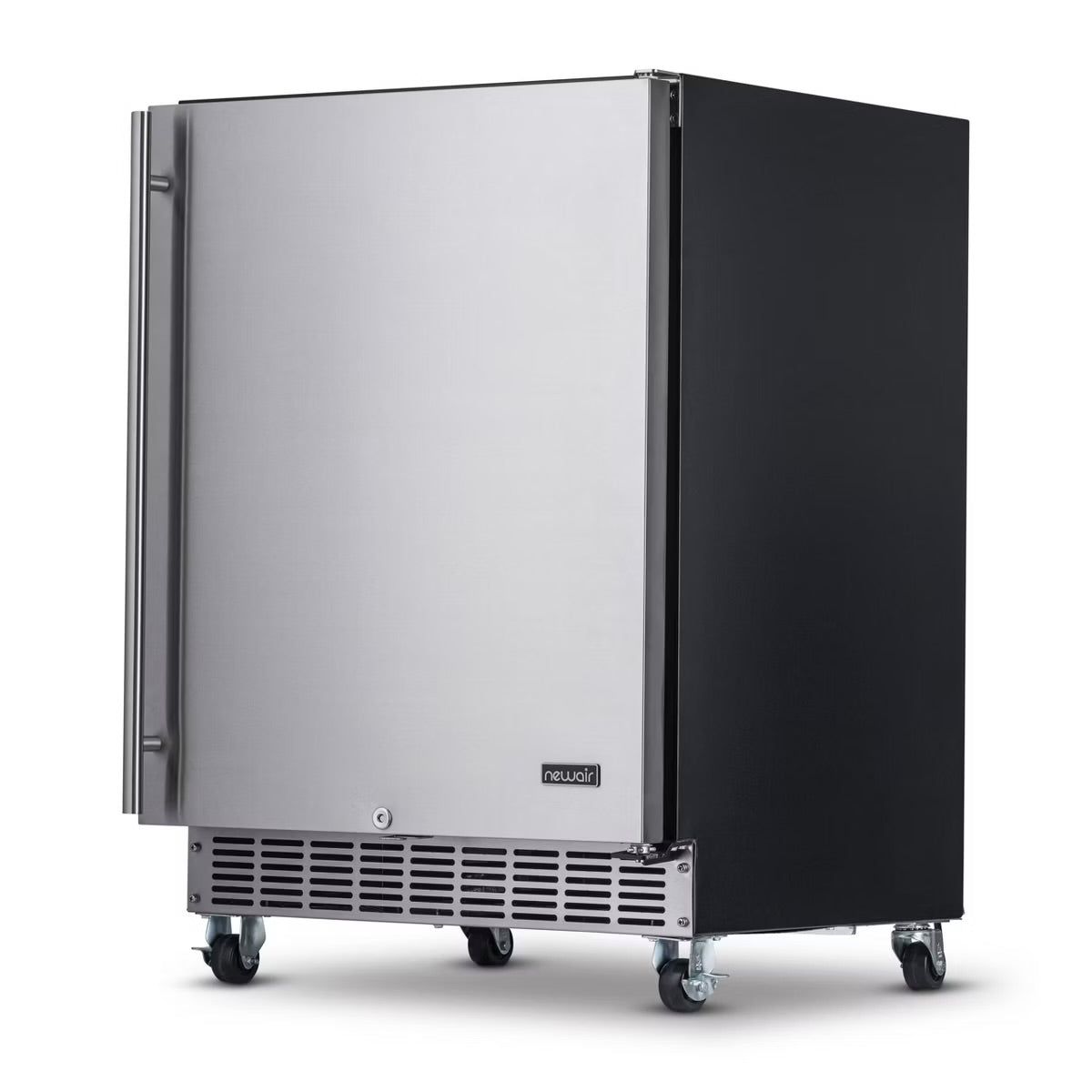 Newair Built-in Outdoor Beverage Fridges in Weatherproof Stainless Steel with Easy Glide Casters