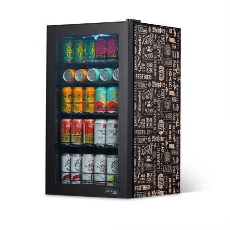 Newair Split Shelf Mini Fridge, Freestanding 126 Can Beer Fridge, Chills Down to 37 Degrees