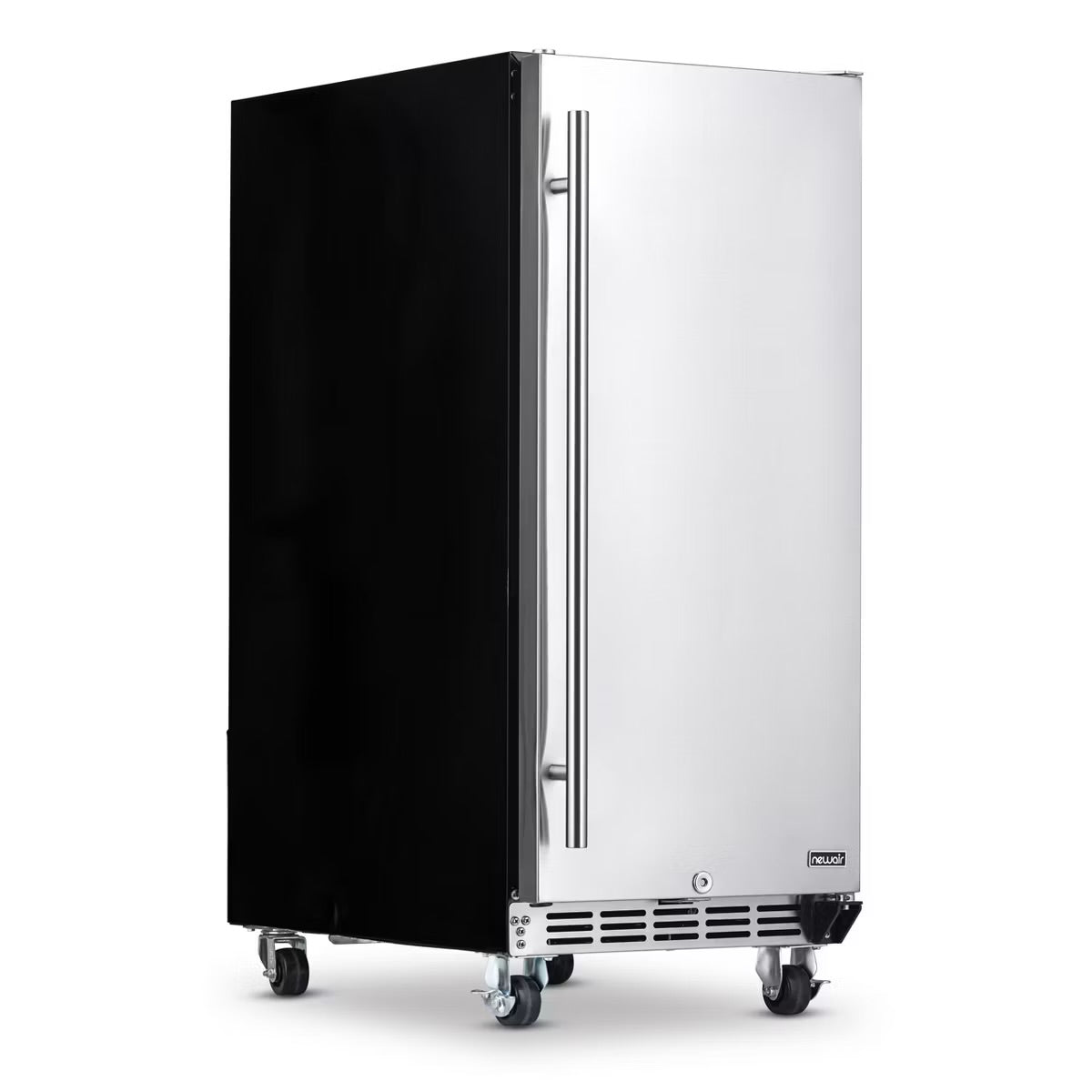 Newair Built-in Outdoor Beverage Fridges in Weatherproof Stainless Steel with Easy Glide Casters