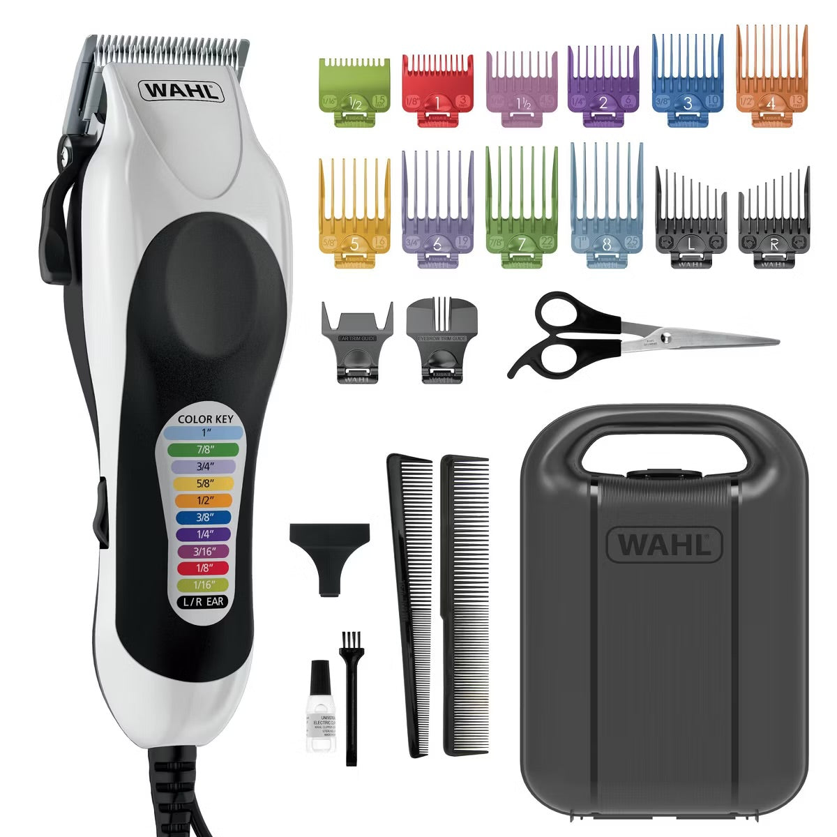 Wahl Color Pro Plus Corded Electric Hair Clipper Set with Color Coded Attachment Guards