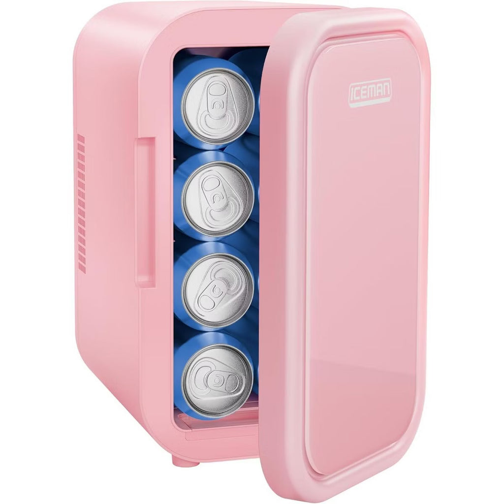ICEMAN Portable Mini Fridge w/ 8 12oz Can Capacity, Cools and Heats, Car Plug Included